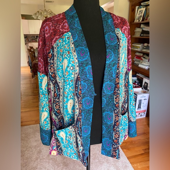 Zara TRF Multicolor Abstract Print Open Kimono - Picture 3 of 8